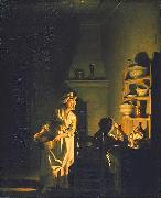 pehr hillestrom Testing Eggs. Interior of a Kitchen Sweden oil painting artist